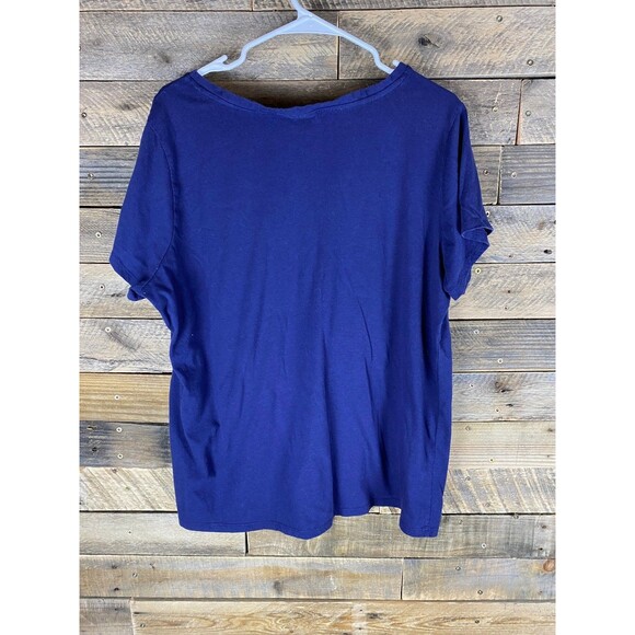 Bobbie Brooks Women's Navy Blue 2X Cotton Patriotic LOVE Top - Picture 5 of 9